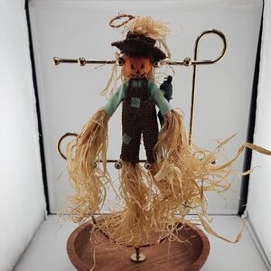 Rustic Scarecrow Figurine with Brown and Tan Accents